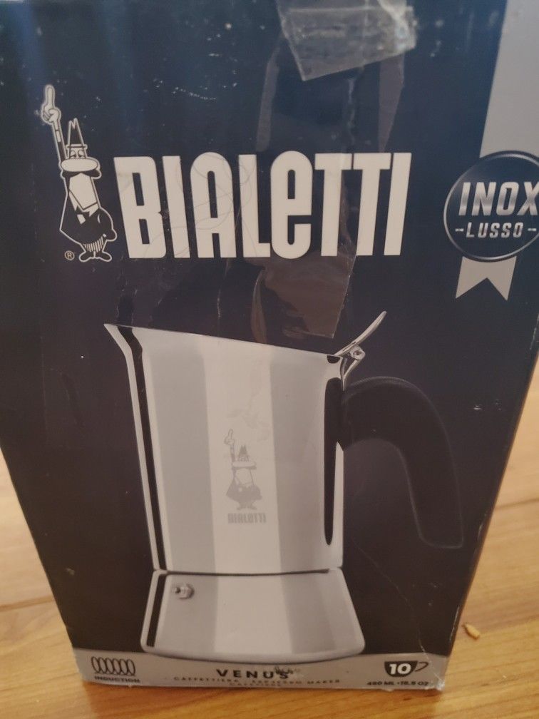 Bialetti 10 Cup Moka Pot Coffee Maker Stainless Steel