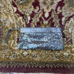 Avenue Bedazzled Zipper Clutch