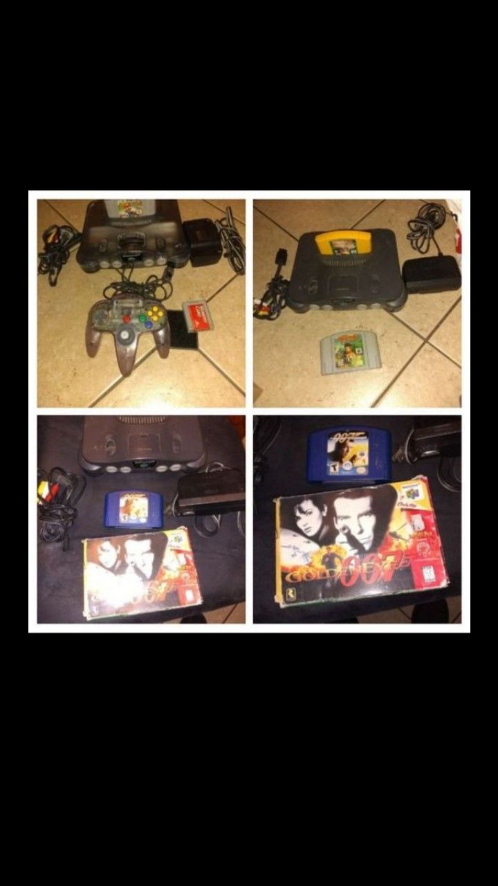 3 N64 bundles smokey/gray with game/games/1 conteoller each