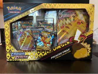 Pokémon TCG Crown Zenith Pikachu Vmax Premium Collection Box 7 packs SEALED
