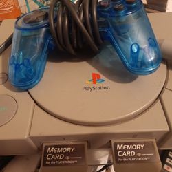 Sony Play Station With 2 Memory Cards