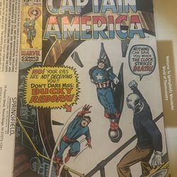 Marvel Comics Captain America #131 Comic. 1970 Buckys Reappearance 