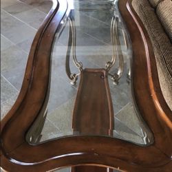 Glass top console table