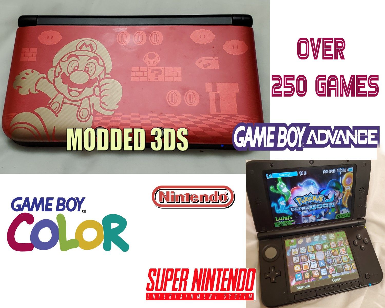 Modded Nintendo 3ds xl with over 250+games