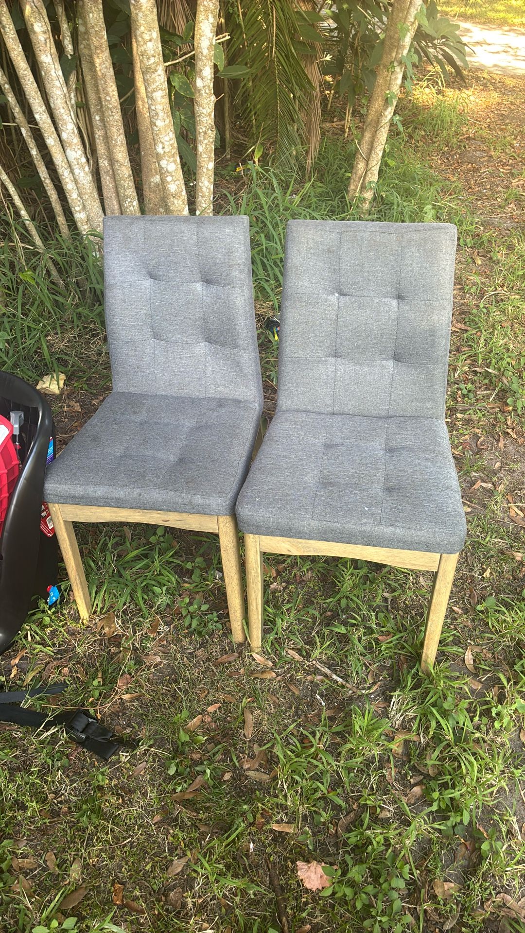 Grey cushion chairs