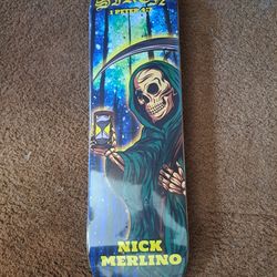 SIREN SKATEBOARDS NICK MERLINO PRO MODEL THE TIMES RUNNING OUT LOGO SKATEBOARD DECK SIZE 8.25