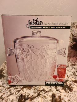 Prodyne Double Wall Ice Bucket with Embossed Grape Design for Sale 