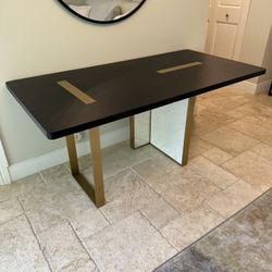 Rove Concepts Augustus desk in black walnut with white marble base. Office desk. Modern design. 