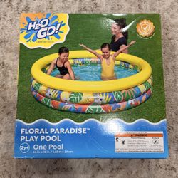 H2O GO! Floral Paradise Play 3 Ring Round Pool Bestway 66” x 15" 134 Gallon