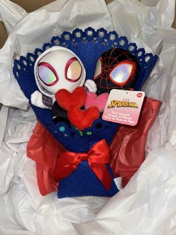 Spider-man Miles Morales and Ghost Spider Plush Bouquet Valentine’s Day 2025 NEW