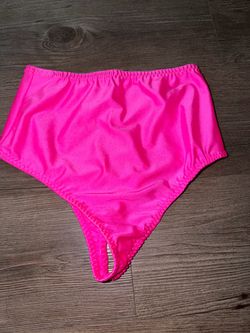 Neon Pink High-Waist Bikini Bottom