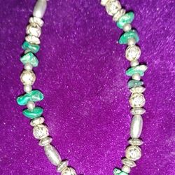 Sterling silver/Turquoise Chips Necklace