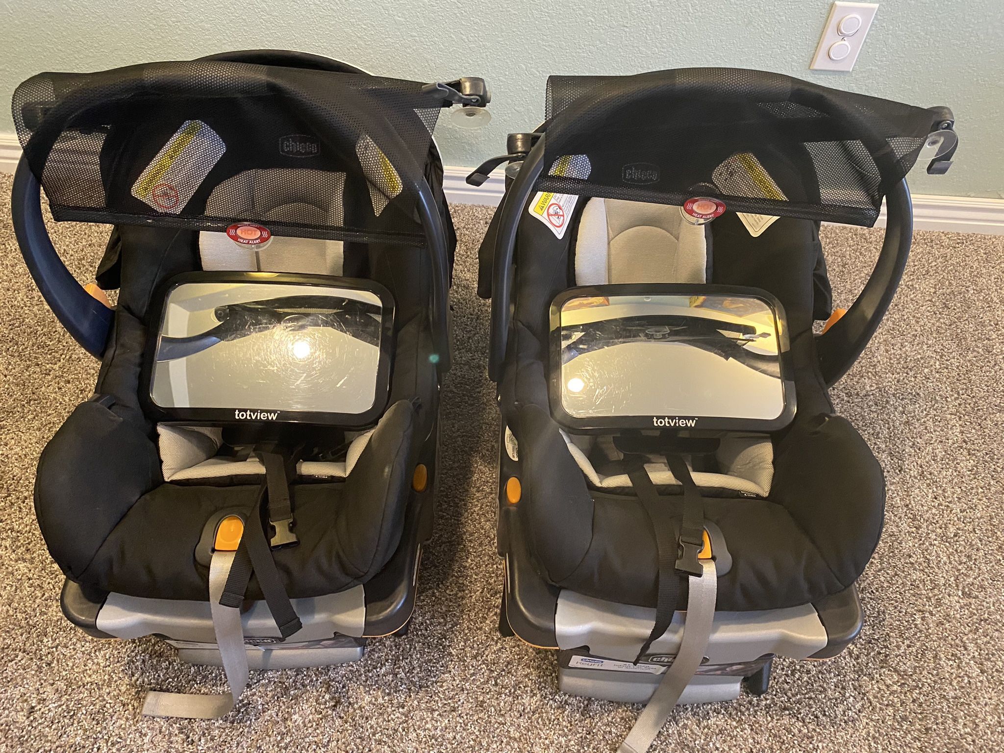 Chicco Better Together Stroller & 2 Chicco KeyFit 30 Zip Car seats & bases