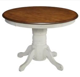 New Round table French Countryside Oak and Rubbed White Dining Table