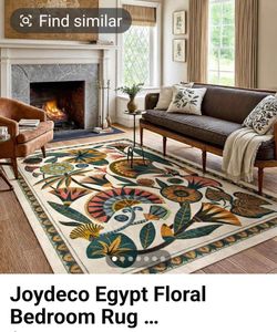 Joydeco Egypt Floral Area Rug