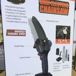 Mini Electric Chainsaw 21V Cordless Handheld