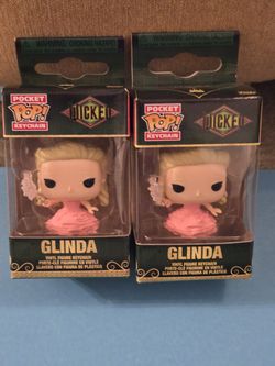 Wicked Glinda 2 Keychain Pocket Funko Pop Combo Set 