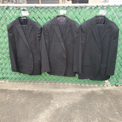 3 Expensive Used Wool Suits..size 46 Long