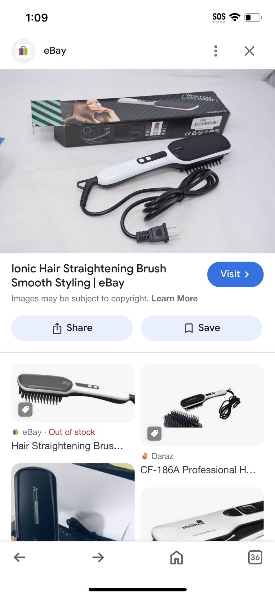 Ionic Hair Straightening Brush Smooth Styling