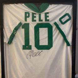 Pele Signed New York Cosmos Throwback White Jersey Autograph Steiner COA Soccer