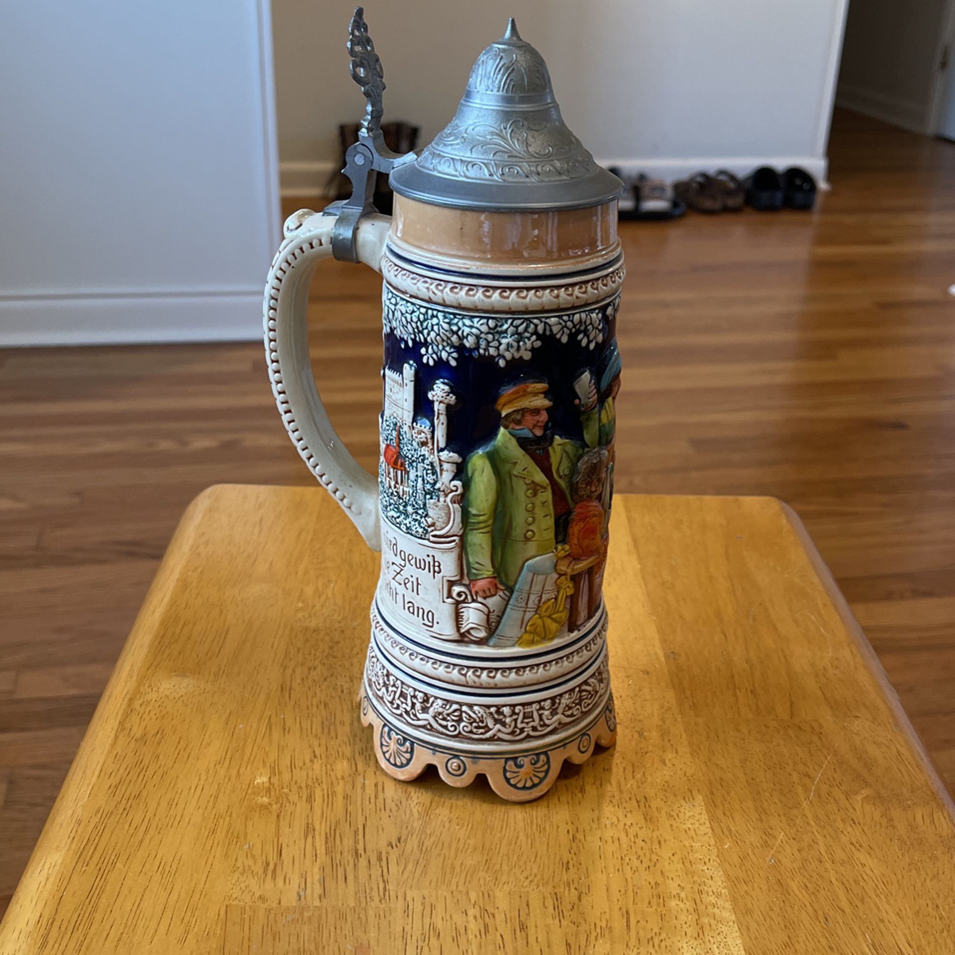 Antique Collectible Beer Stein And Music box Made In , Switzerland