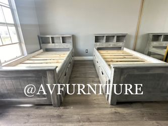 2 Twin Beds Frames w Drawers