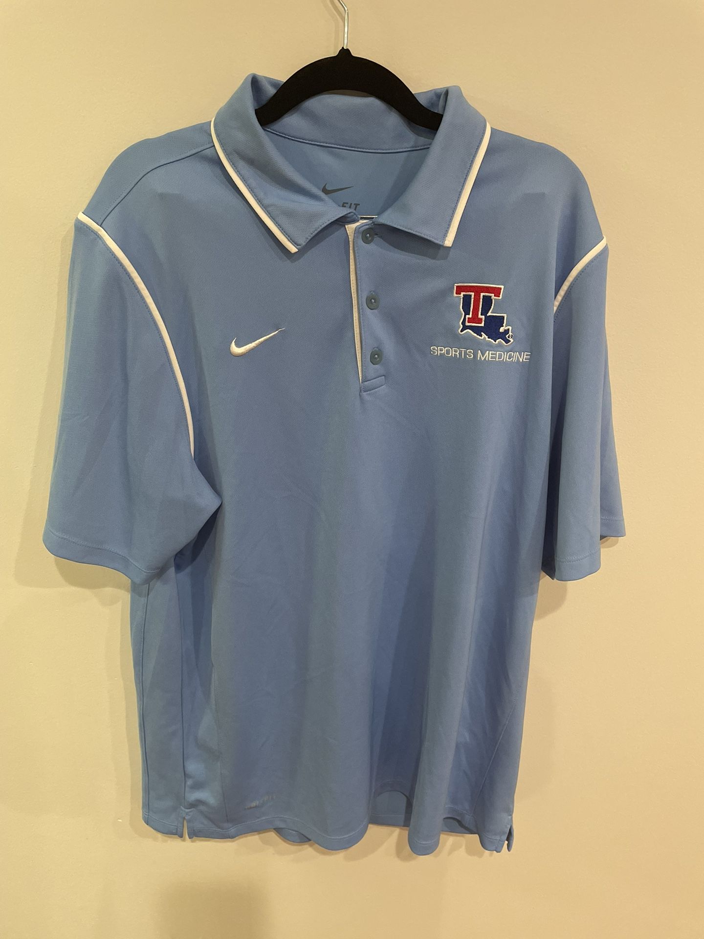 Nike Dri Fit Louisiana Tech Bulldog Shirt Men XL NCAA Football Blue Polo Sports