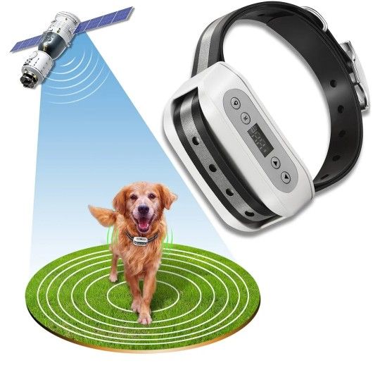 NEW GPS Wireless Dog Fence System, Electric Satellite Technology Pet Containment System by GPS Signal for Dogs and Pets with Waterproof & Rechargeable