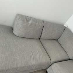 Gray L-Shaped Sectional Sofa – Excellent Condition