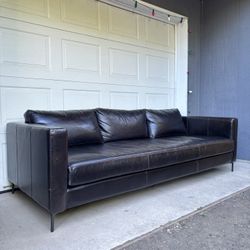 Modern Pottery Barn Top Grain Leather Lounge Sofa •FREE DELIVERY•