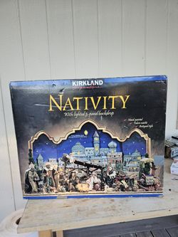 Nativity Kirkland FABRIC MACHE  LIGHTED BACKDROP 3 panel 20 Piece X-Large 662120