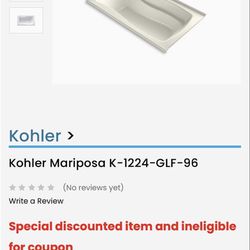 Kohler Mariposa K-1224-GLF-96 Bubble massage