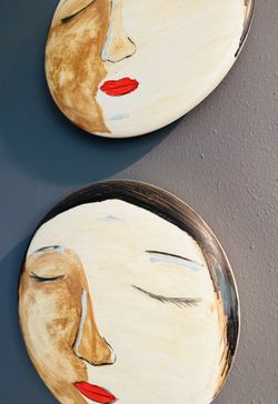 Vintage Handmade Pottery -  PAIR 
