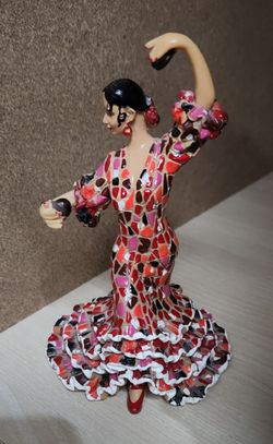 Barcino 2008 Collectible: Mosaic Statue Spanish Dancer; Made In Spain