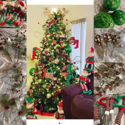 Christmas tree decorating items (Elf theme)