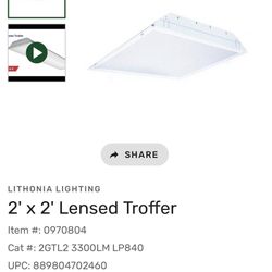 2x2 Led Troffer For T-grid Ceiling.