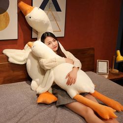 Giant White Goose Plush-51 in Soft Furry Swan Stuffed Animal Pillow,Huge Goose Plush Hugging Pillow Gifts for Every Age (51 in)