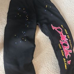 Black Sp5der Pants Size Large