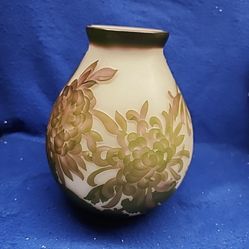 Antique France Emile Galle Cameo Glass Peonies Vase