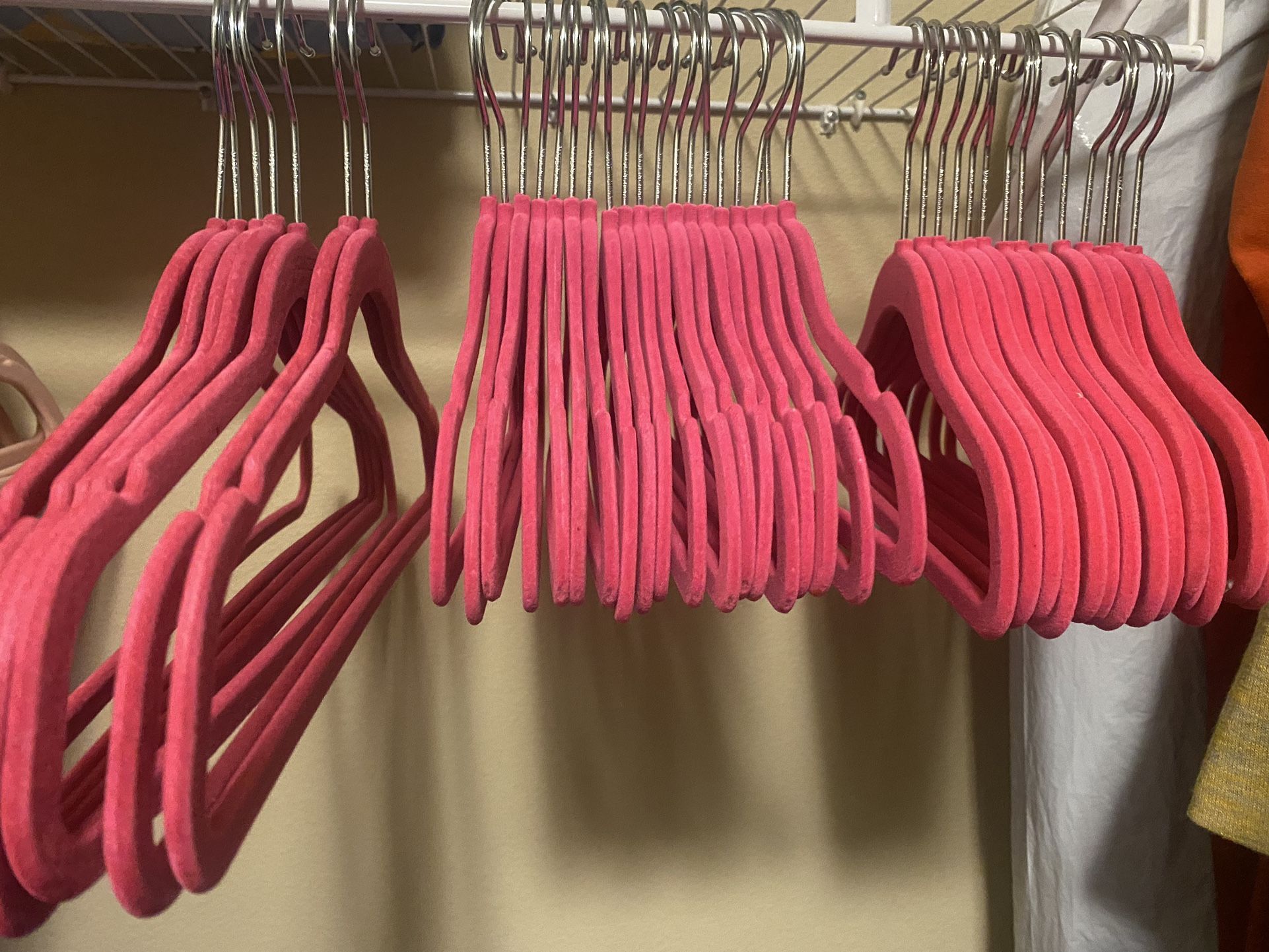 Bundle Of Hot Pink Velvet Hangers 