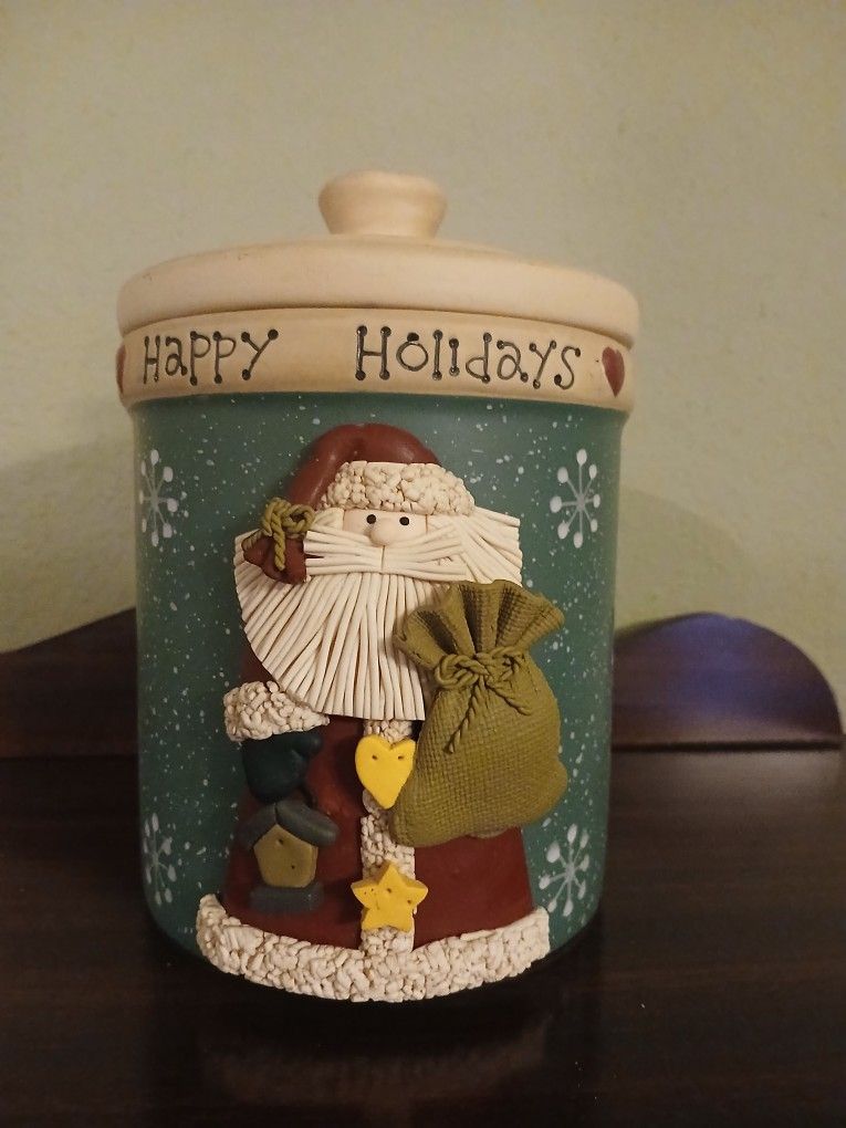 vintage ceramic Santa cookie jar