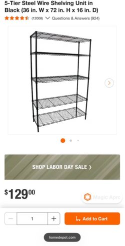 Heavy duty garage shelving (36x72x16)