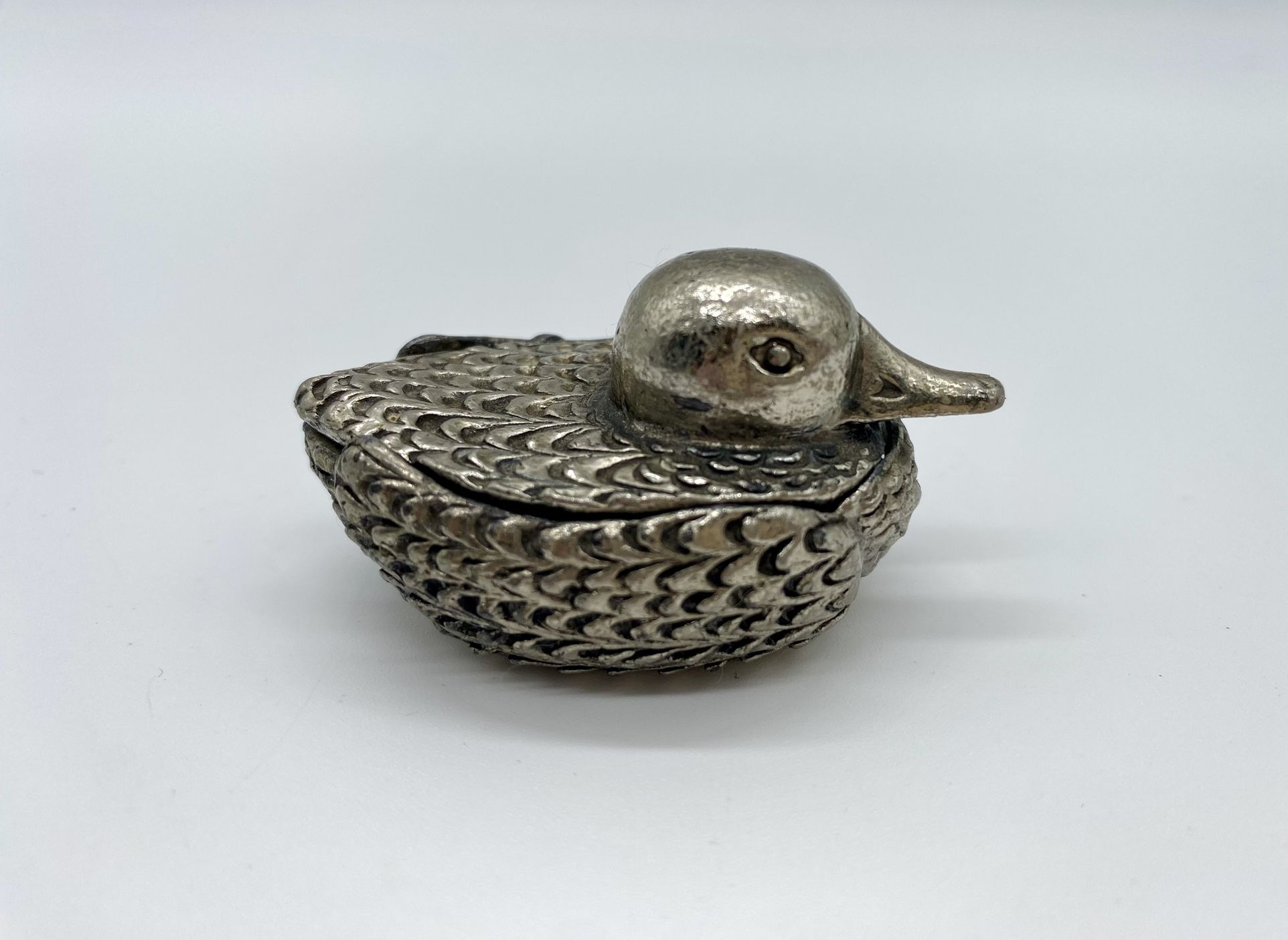 Vintage Metal Duck Salt Cellar/Pillbox