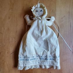 Vintage Handmade Prairie Church Folk Art Doll "You Are Special"