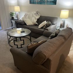 Love Seat And Sofa & Coffee Tables Set