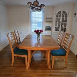 Solid Wood Dining Table + 6 Chairs – Great Condition