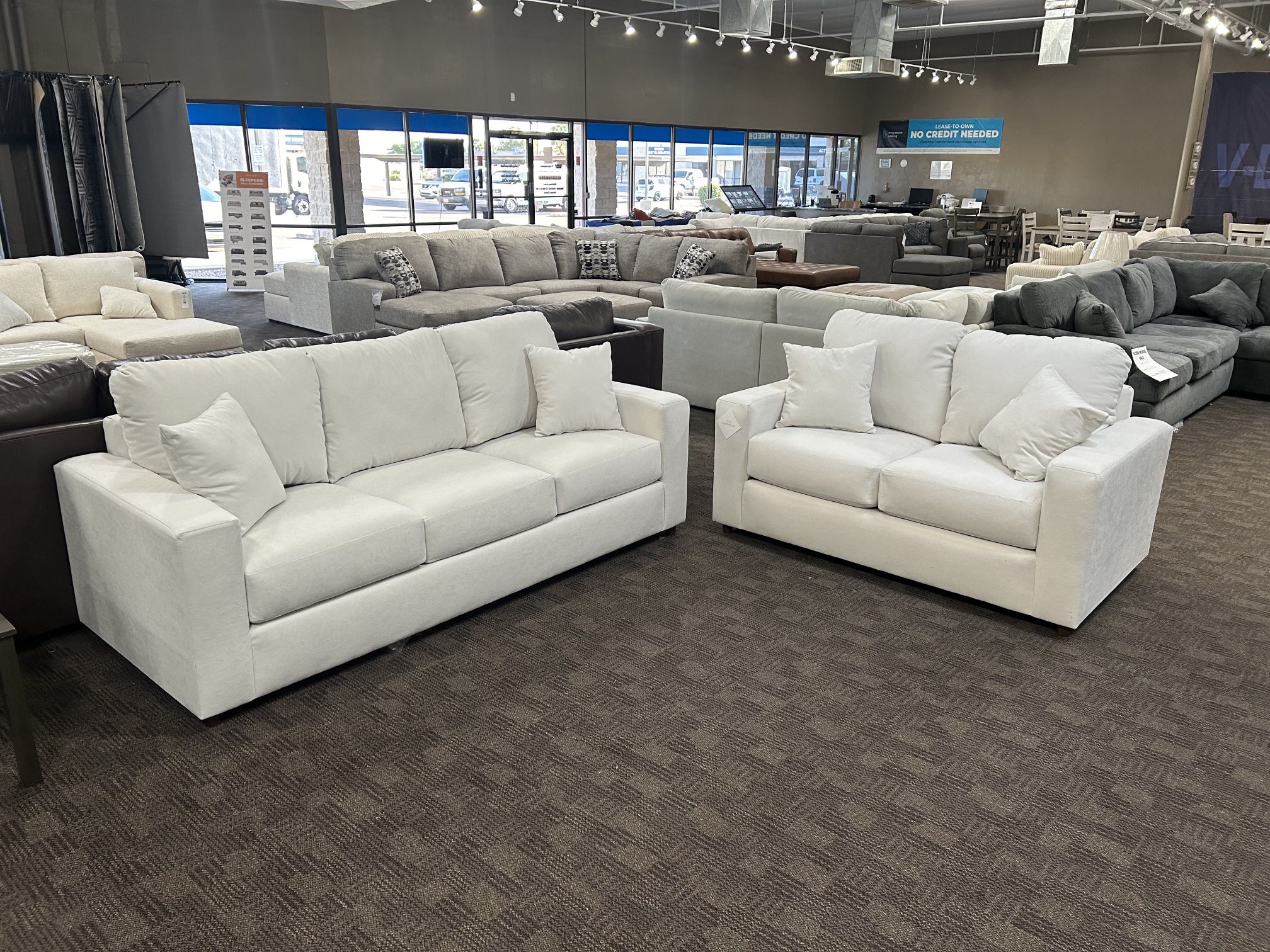 Oversized White Sofa Set