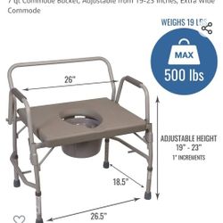 Bedside Commode / Portable Toilet,  Extra wide **NEW** In box never used