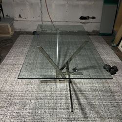 Dining table-Nickel Plated Brass-Mid century Vintage-architectural modern Style