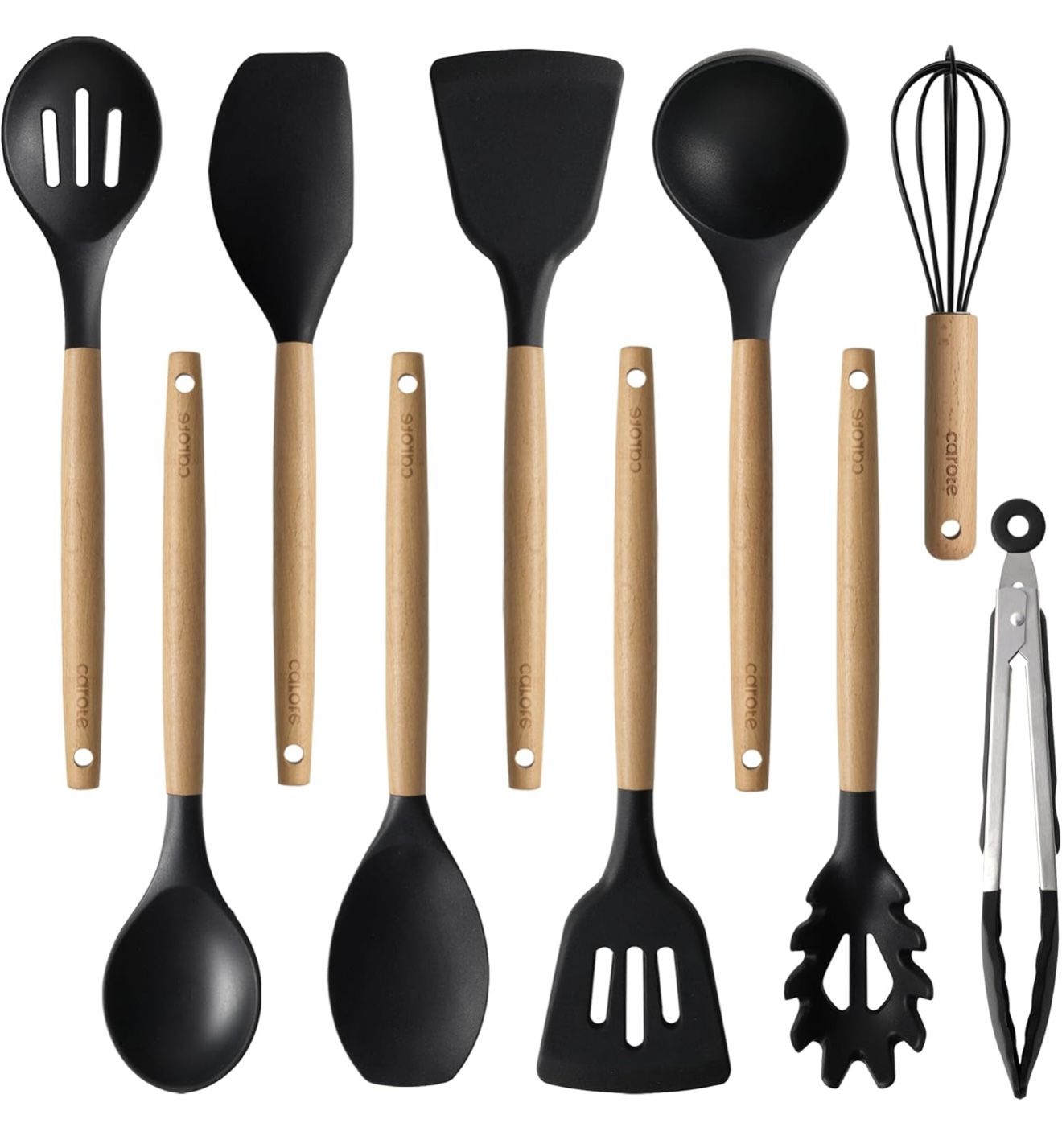 NEW CAROTE Silicone Cooking Utensils Set for Nonstick Cookware